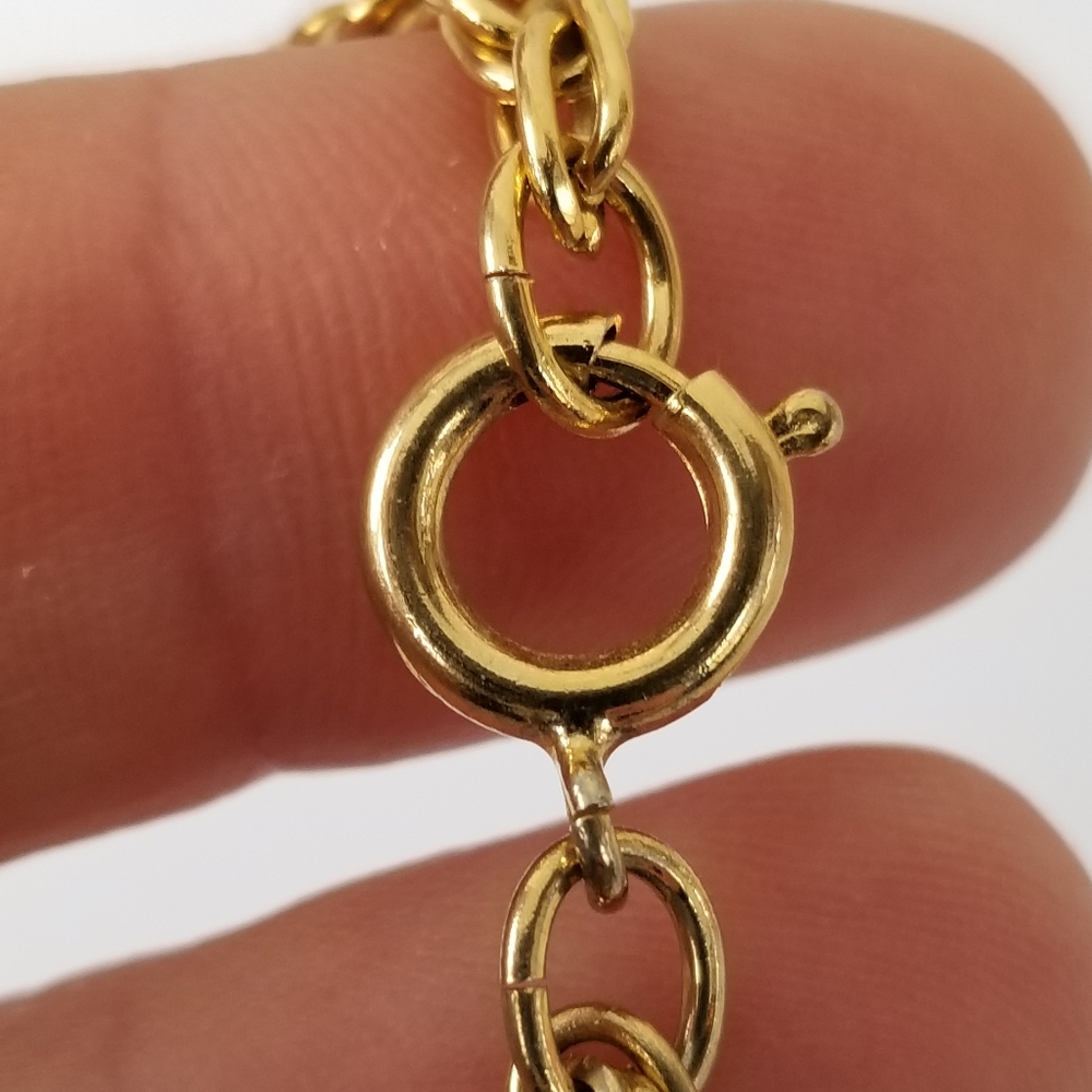 Relisted -vintage Chinese Jade blessing koi fish necklace gold tone goldfish - Picture 17 of 17